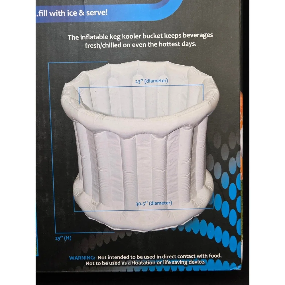Storage Solutions Inflatable Keg Kooler Bucket White‎ Portable Party Ice Cooler
